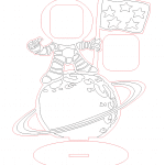 Portarretratos astronauta - Vector descarganle para corte CNC y grabado laser gratis | Stanser