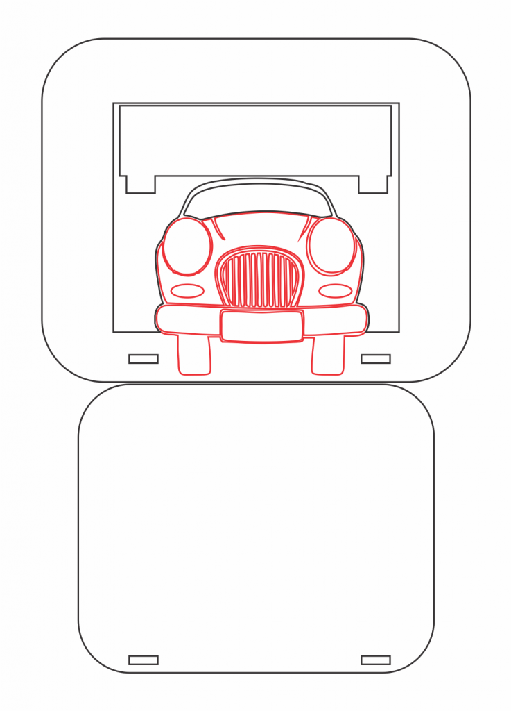 Portarretrato coche — vector para corte CNC