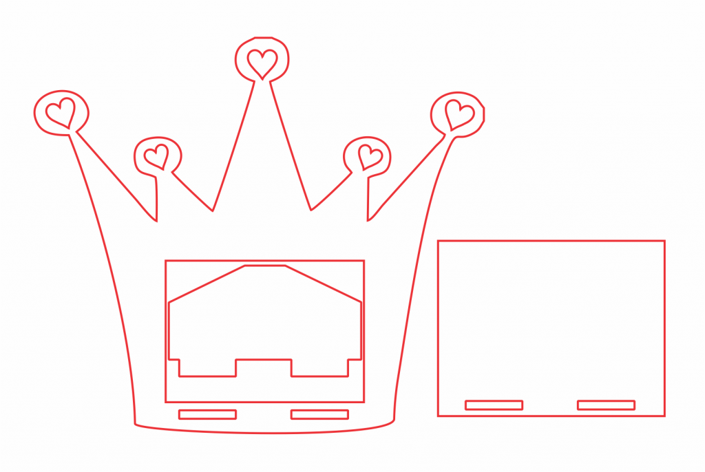 Portarretrato «Corona de corazones» — vector para corte CNC