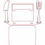 Portarretrato "Cubiertos" - Vector descarganle para corte CNC y grabado laser gratis | Stanser