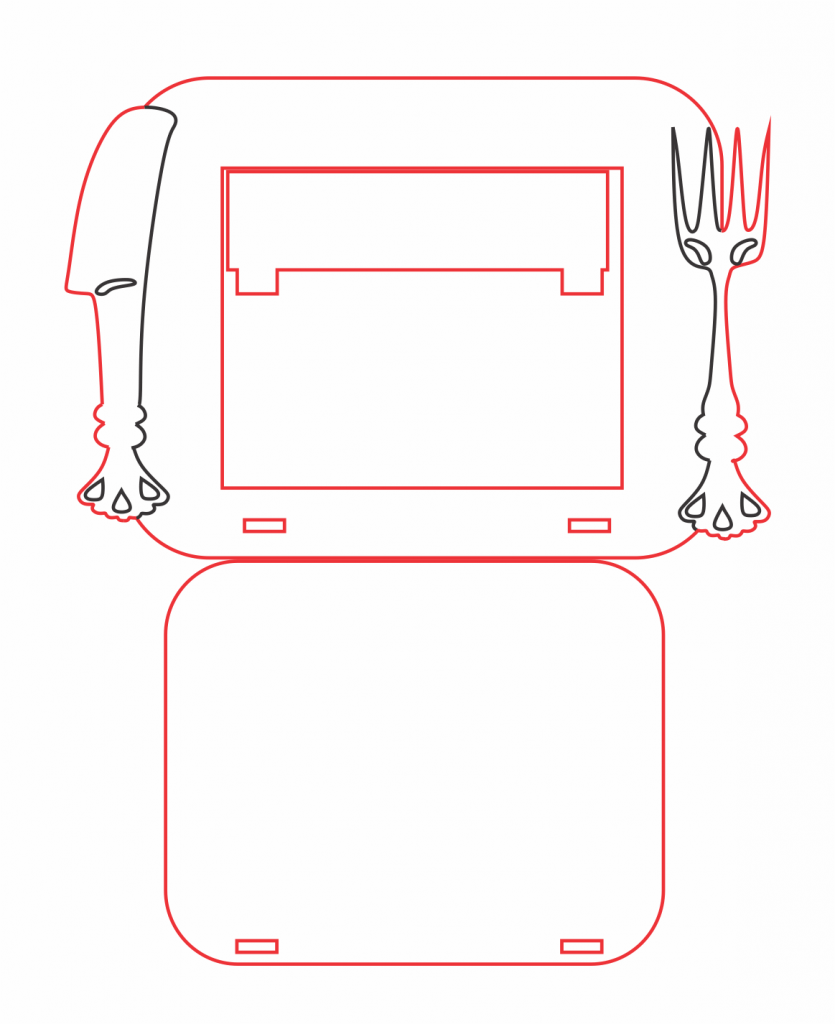 Portarretrato «Cubiertos» — vector para corte CNC