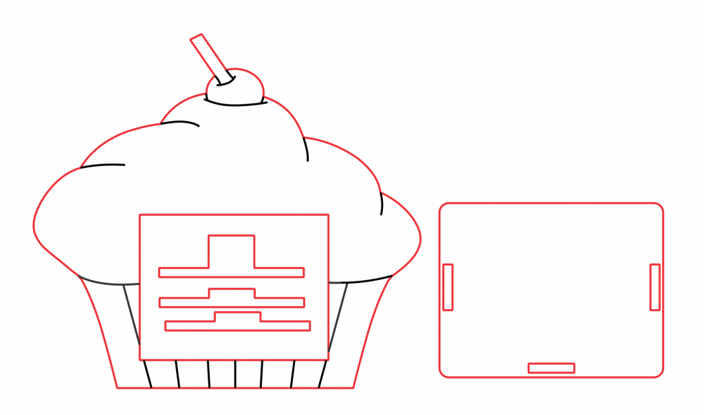 Portarretrato «Cupcake» — vector para corte CNC