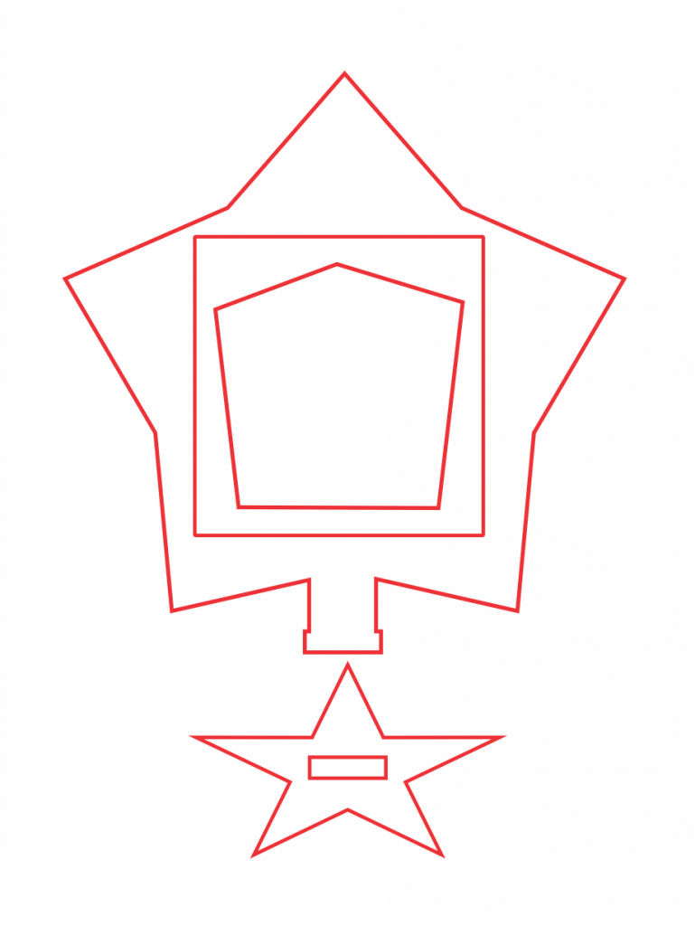 Marco con base «Estrella» — vector para corte CNC