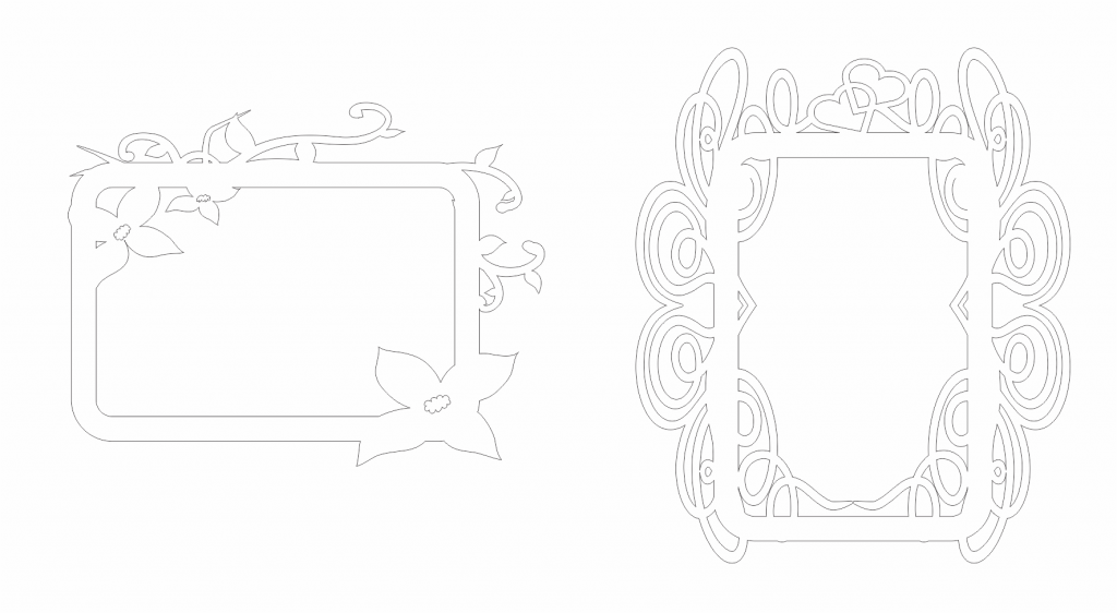 Marcos «Corazones y Flores» — vector para corte CNC