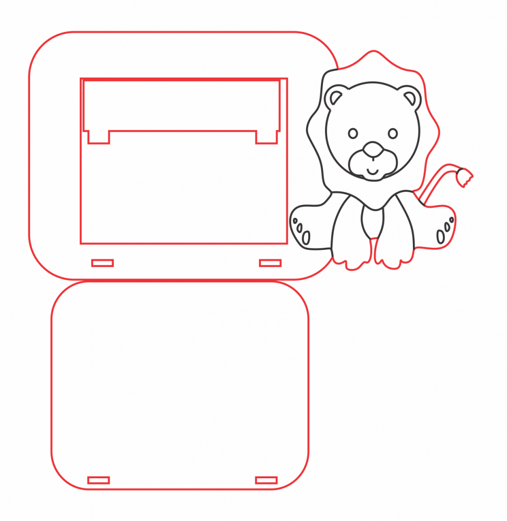 Marco para foto «León» — vector para corte CNC