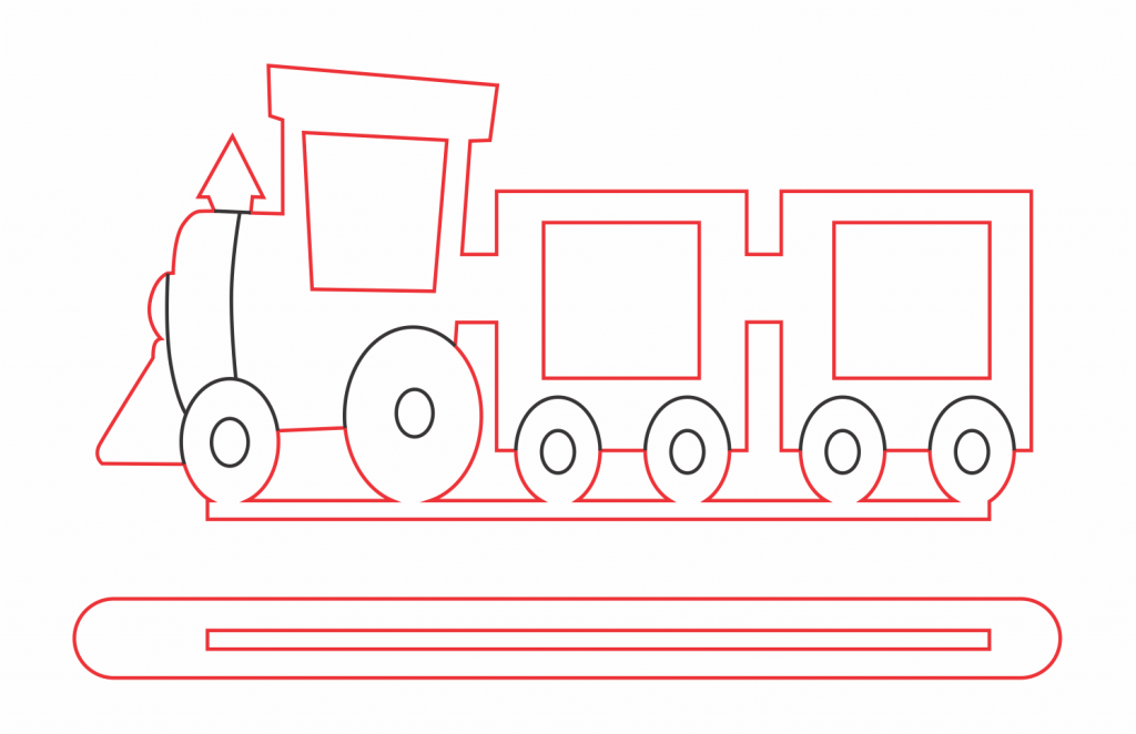 Portarretrato «Tren» — vector para corte CNC