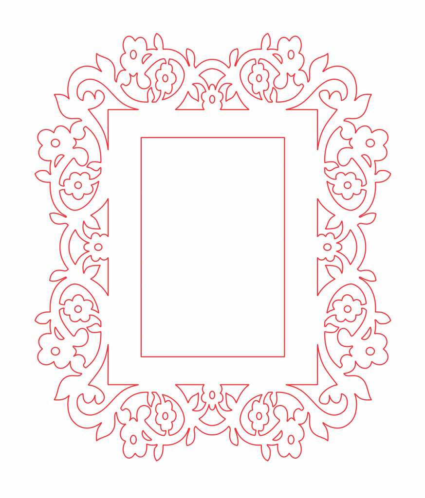 Portarretrato «Flores» — vector para corte CNC