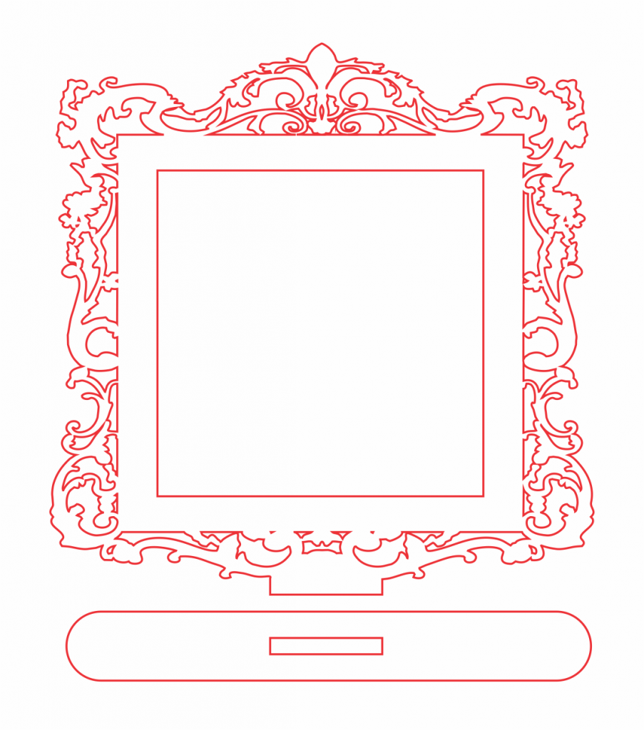 Portarretrato cuadrado con base — vector para corte CNC