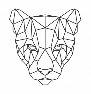 Cabeza de puma geométrica