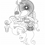 Rostro con cabello de figuras - Vector descarganle para corte CNC y grabado laser gratis | Stanser