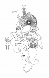 Rostro con cabello de figuras