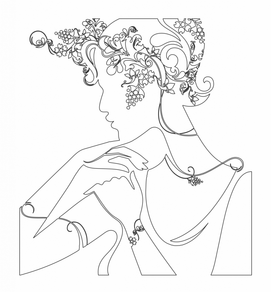 Mujer «Uvas» — vector para corte CNC