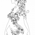 Silueta de mujer flores y estrellas - Vector descarganle para corte CNC y grabado laser gratis | Stanser