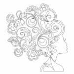 Busto femenino "Espirales y flores" - Vector descarganle para corte CNC y grabado laser gratis | Stanser