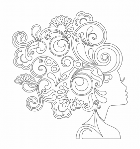 Busto femenino «Espirales y flores»