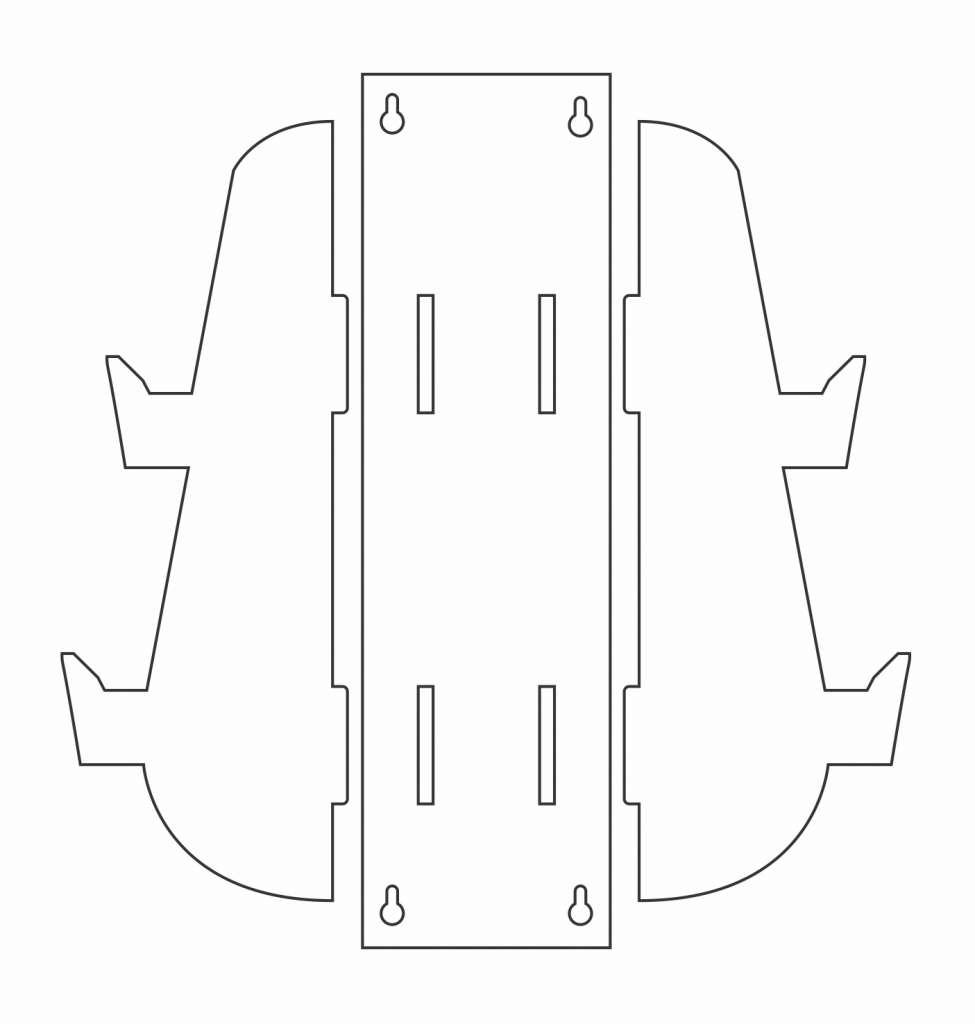 Soporte para 2 controles de consola — vector para corte CNC