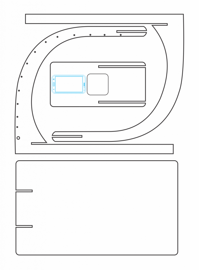 Soporte de celular para fotografía — vector para corte CNC