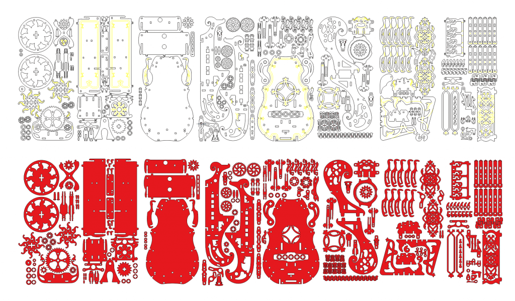 Violín 3D — vector para corte CNC