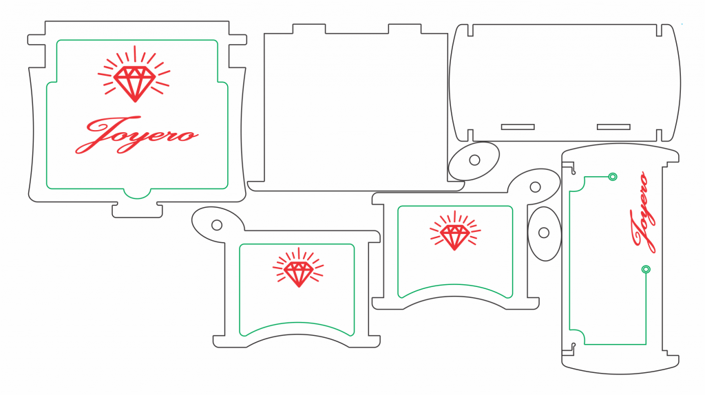 Joyero de tapa abatible — vector para corte CNC