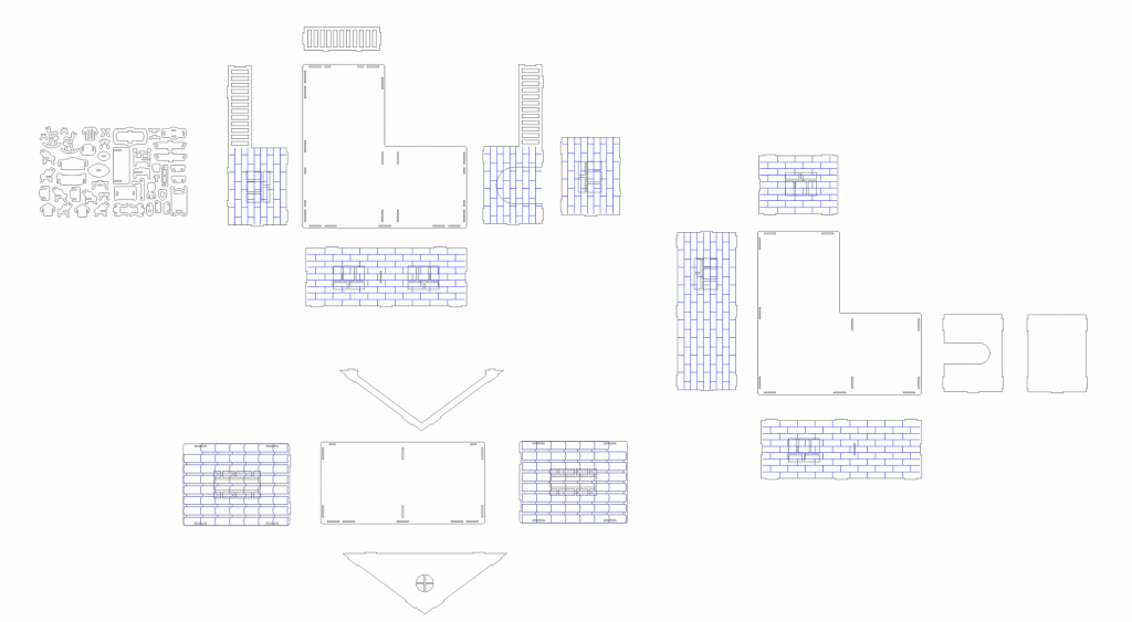 Casa de muñecas de ladrillo — vector para corte CNC