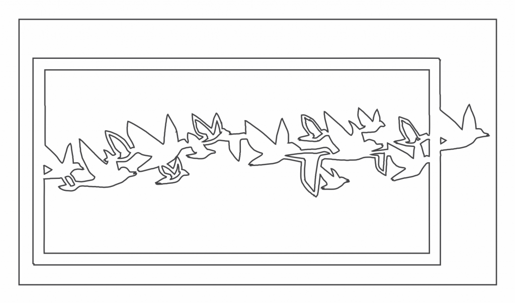 Cuadro de aves — vector para corte CNC