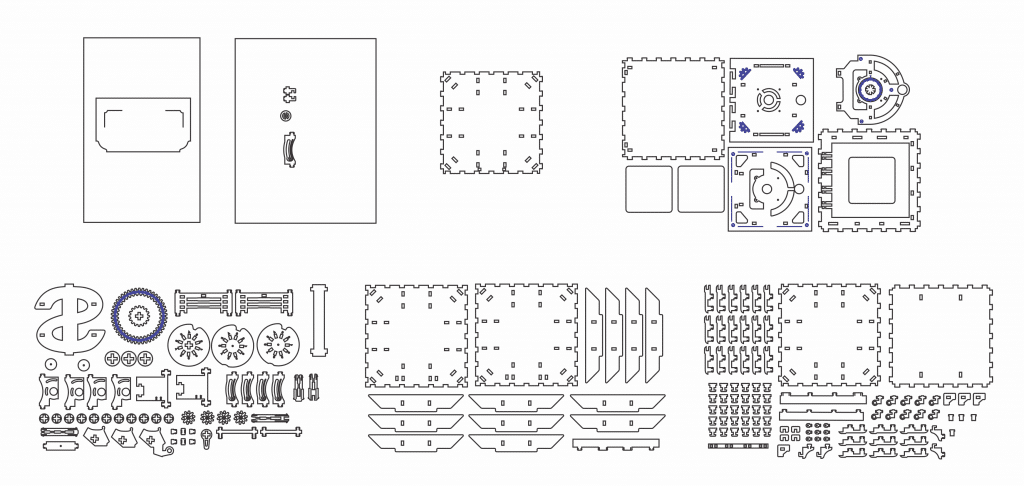 Caja de seguridad con mecanismo — vector para corte CNC