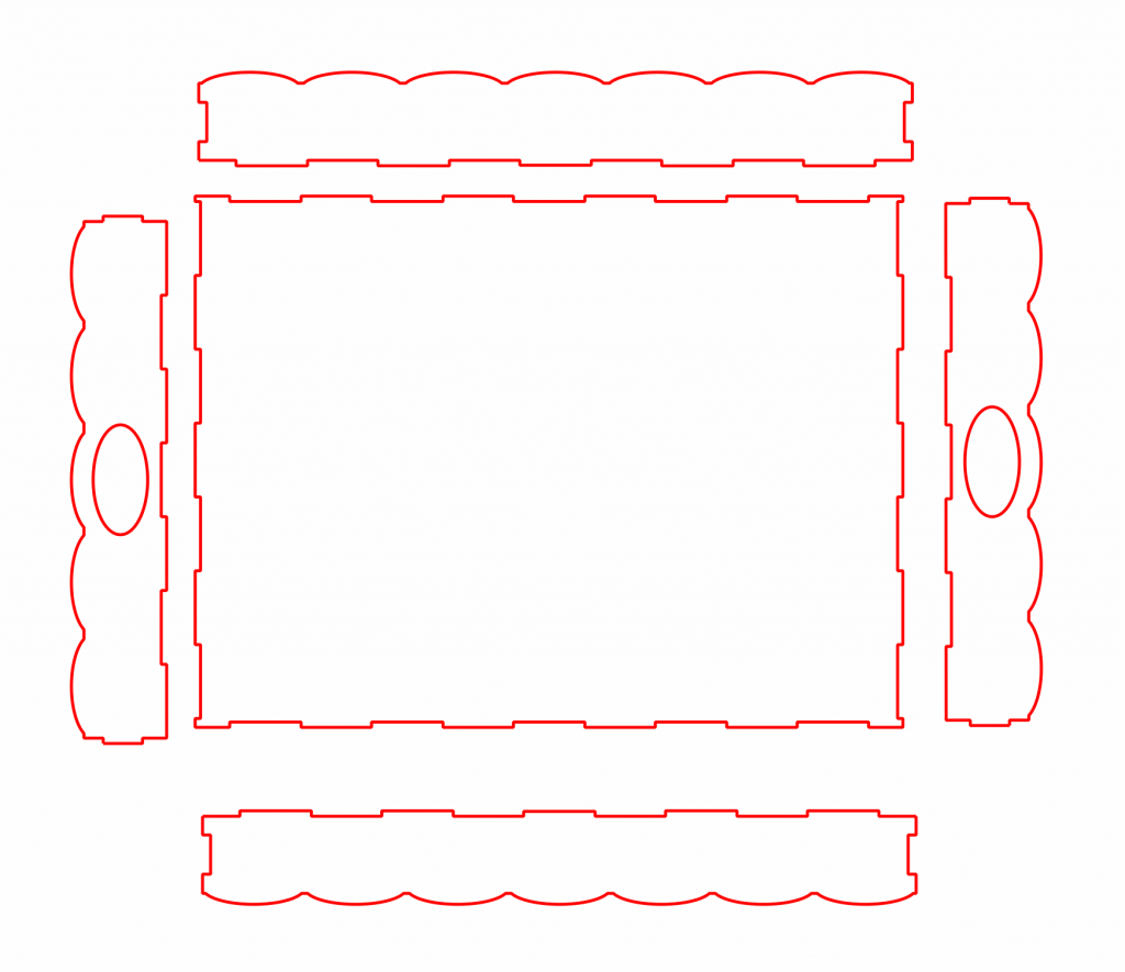 Bandeja «Ondas» — vector para corte CNC