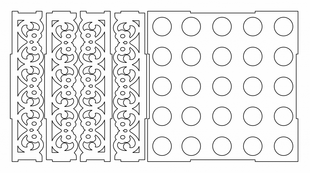 Bandeja portatubos — vector para corte CNC