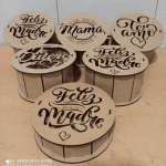 Caja redonda "Mamá" - Vector SVG DXF para Laser CO2 - Descargable gratis | Stanser