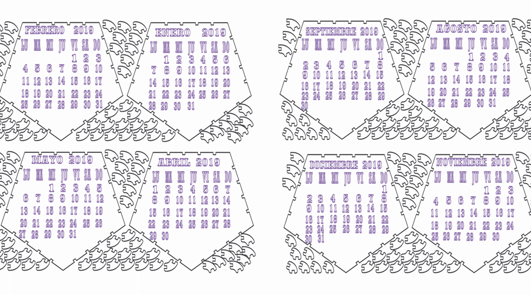 Calendario Prisma Pentagonal