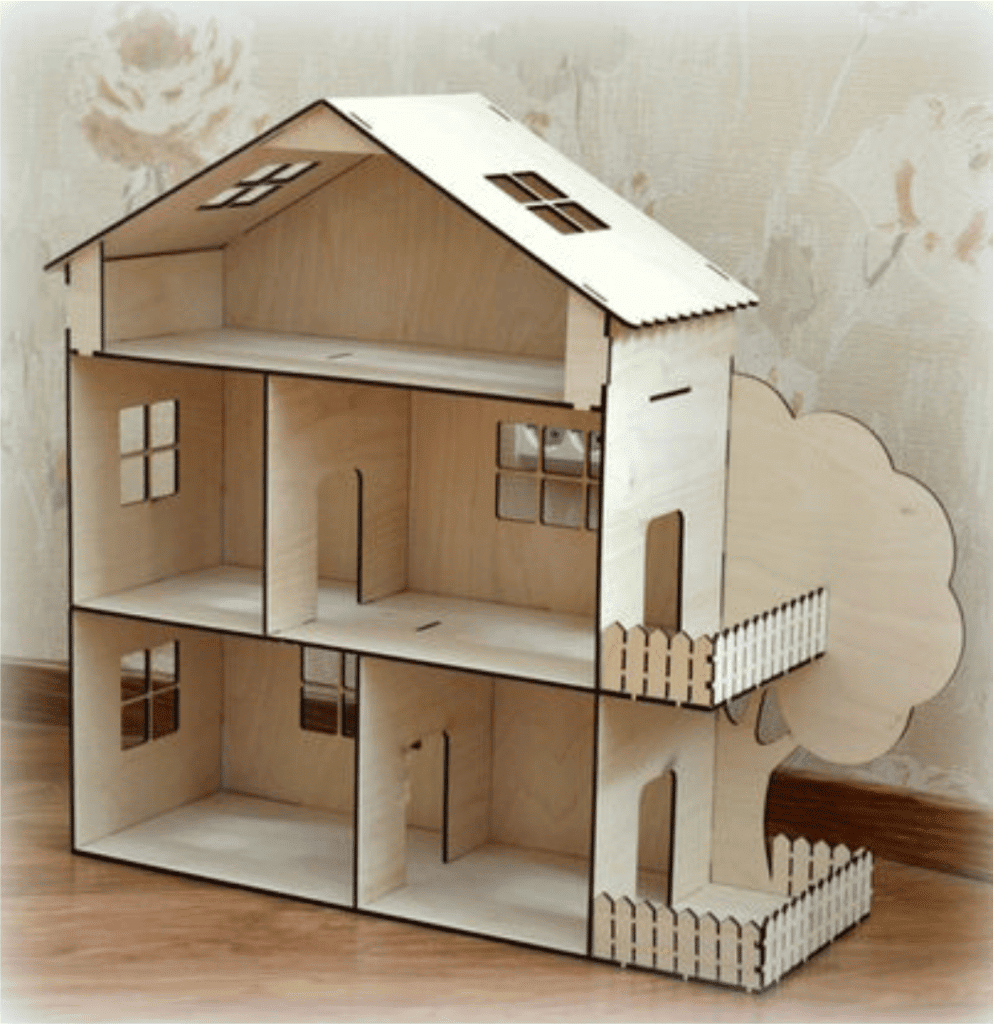 Casa de 5 habitaciones — vector para corte CNC