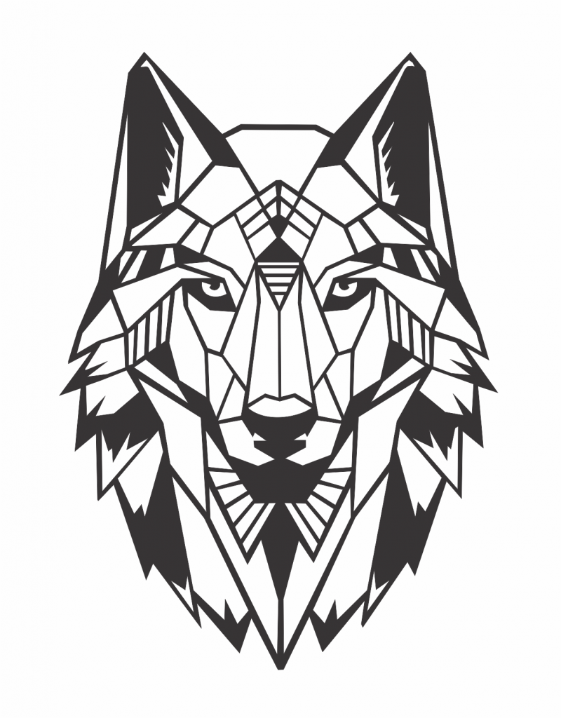 Cabeza de Lobo — vector para corte CNC
