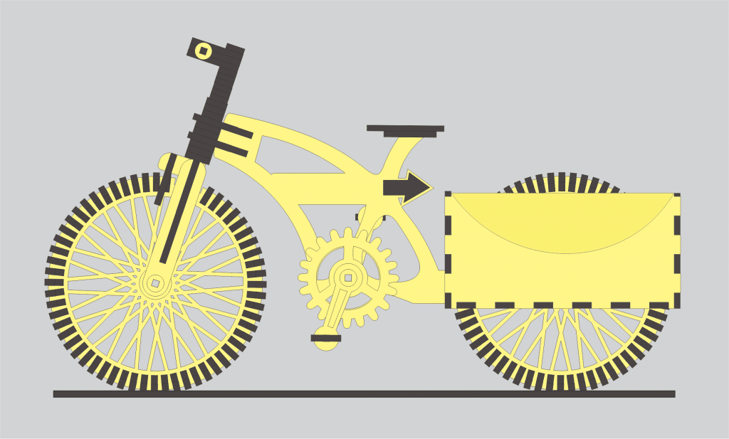 Portatarjetas «Bici» — vector para corte CNC