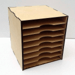 Organizador de papel (8 Niveles) - Vector descarganle para corte CNC y grabado laser gratis | Stanser