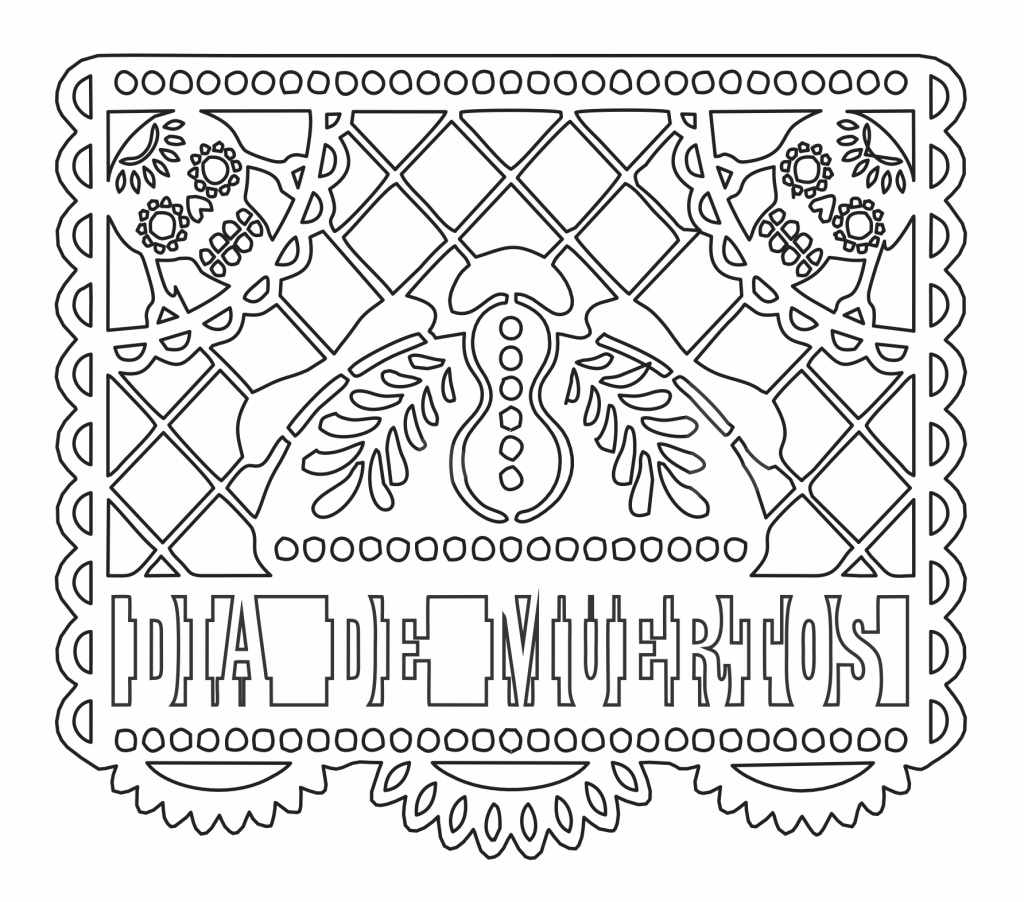 Papel picado «Día de Muertos» — vector para corte CNC