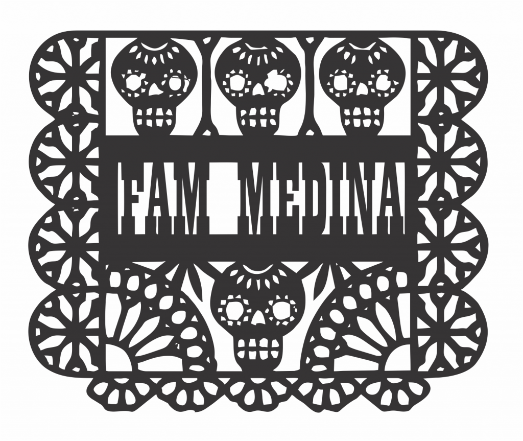 Papel picado «Familia» — vector para corte CNC
