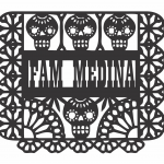 Papel picado "Familia" - Vector descarganle para corte CNC y grabado laser gratis | Stanser