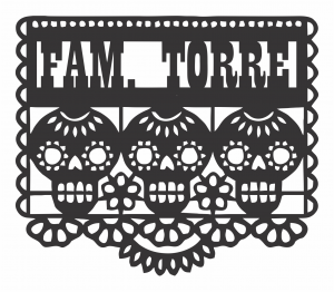 Papel picado «Familia y calaveras»