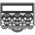 Papel picado "3 calaveras" - Vector descarganle para corte CNC y grabado laser gratis | Stanser