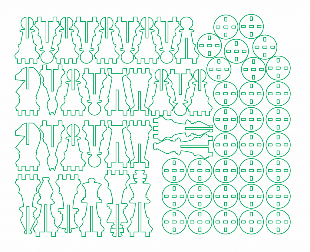 Piezas de ajedrez 3D — vector para corte CNC