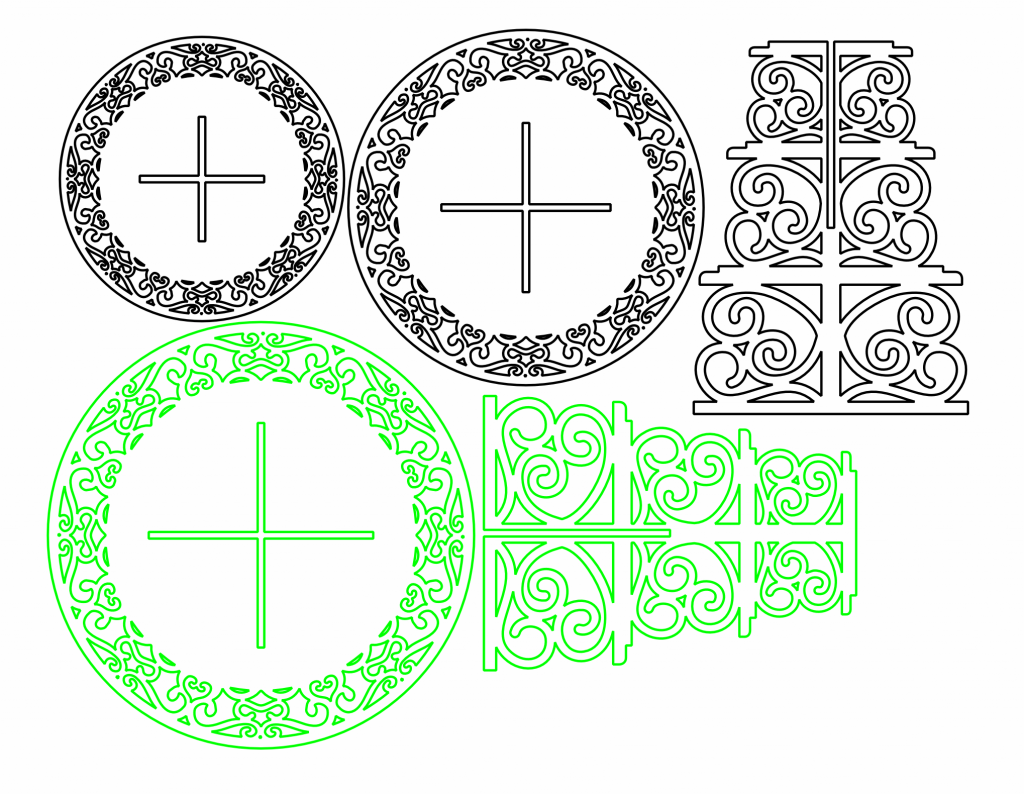 Portacupcakes de 3 niveles — vector para corte CNC