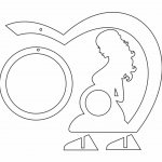 Portarretrato colgante "Embarazada" - Vector descarganle para corte CNC y grabado laser gratis | Stanser