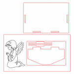 Marco de angelita rezando - Vector SVG DXF para CNC Router y Laser CO2 - Descargable gratis | Stanser