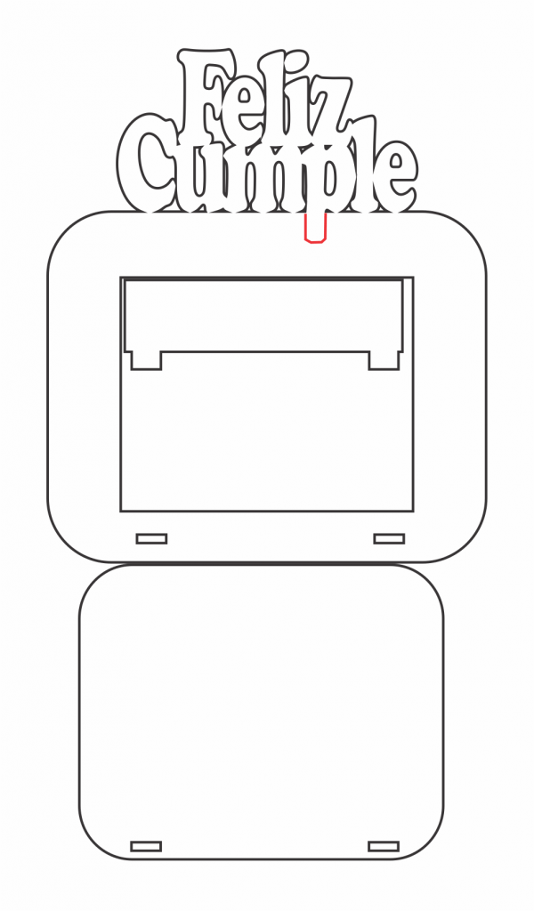 Marco «Feliz Cumple» 3 — vector para corte CNC
