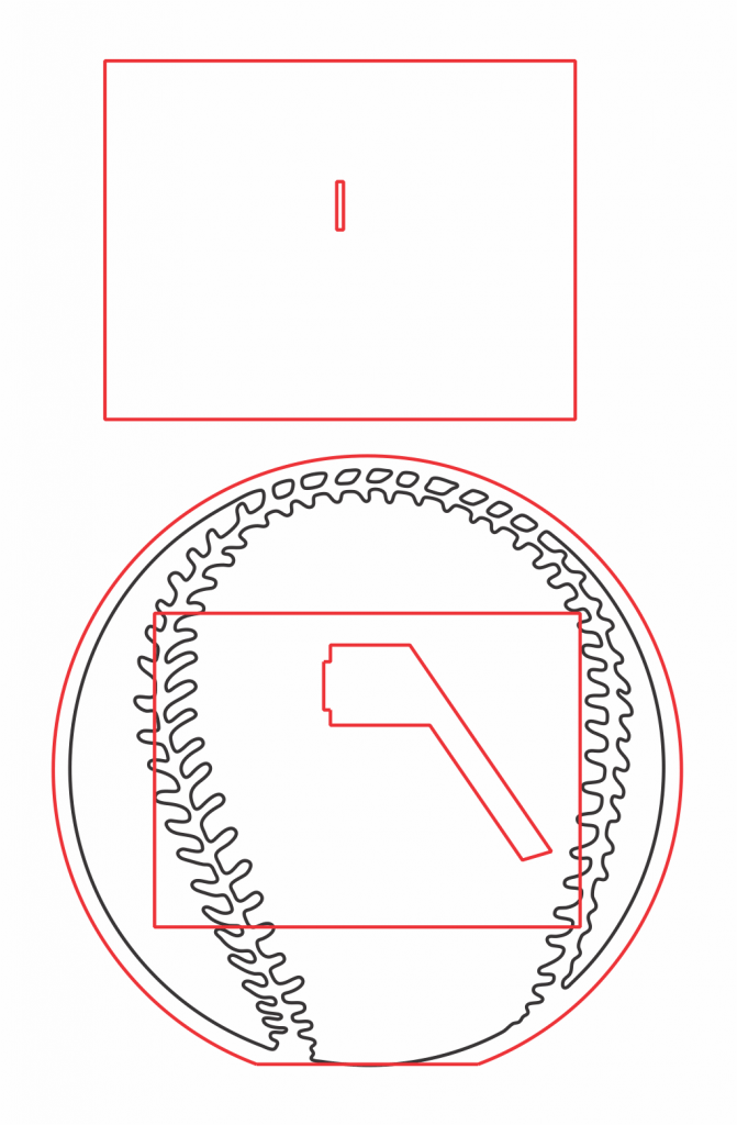 Marco «Pelota de Beisbol» — vector para corte CNC
