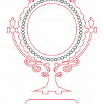 Espejo de tocador redondo - Vector SVG DXF para Laser CO2 - Descargable gratis | Stanser