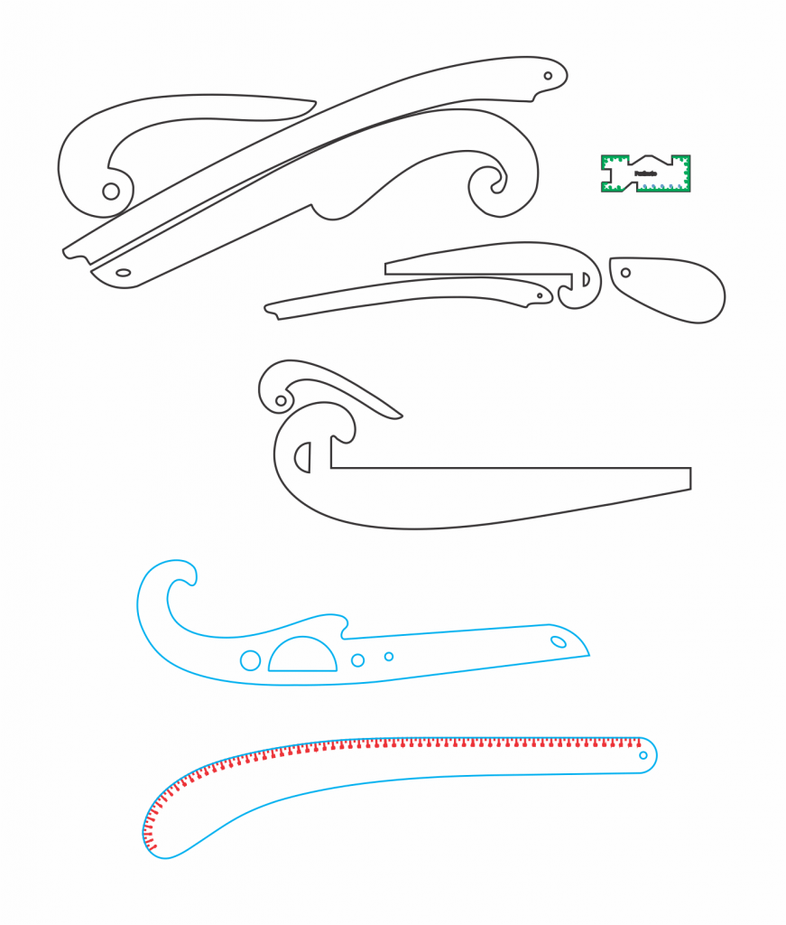 Reglas de costura — vector para corte CNC