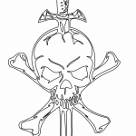 Cráneo con espada - Vector descarganle para corte CNC y grabado laser gratis | Stanser