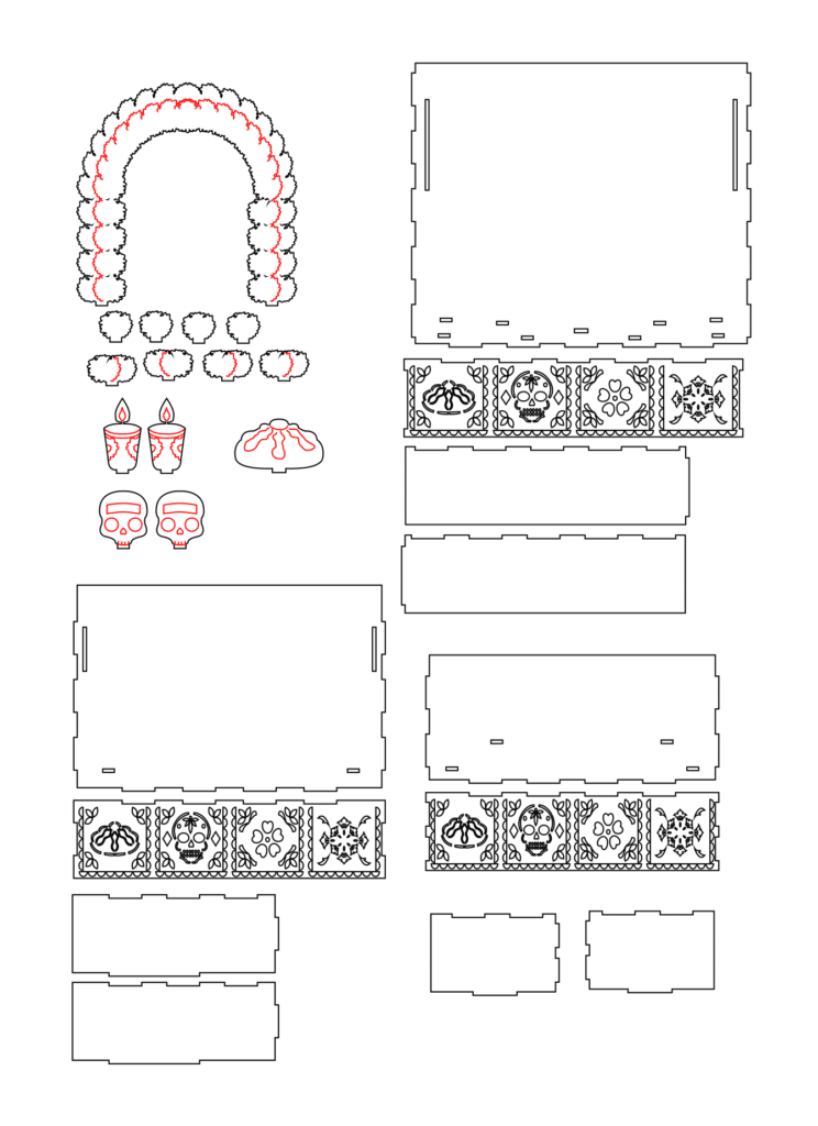 Altar de muertos con arco — vector para corte CNC