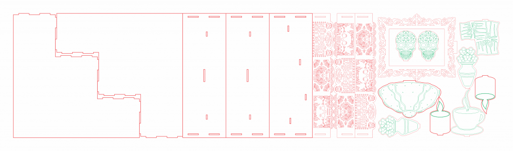 Altar de día de muertos — vector para corte CNC